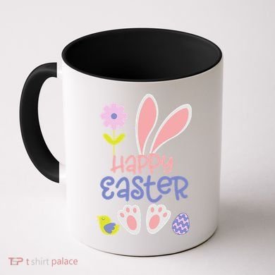Easter Bunny Ears And Eggs Happy Easter Coffee Mug