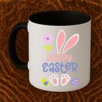 Easter Bunny Ears And Eggs Happy Easter Coffee Mug thumb 2