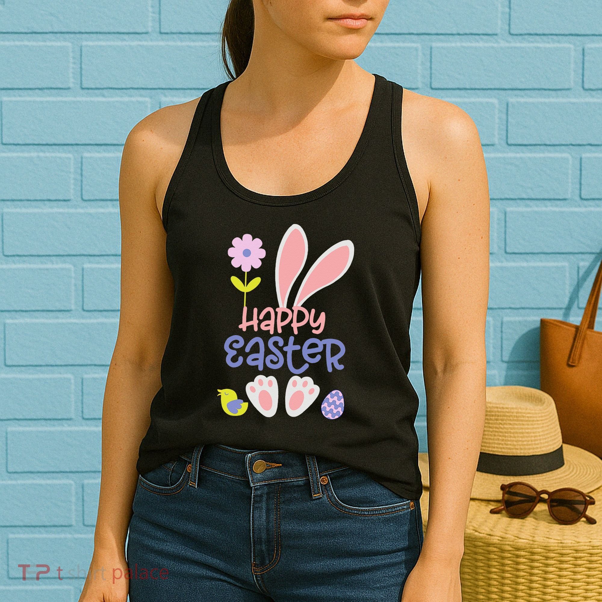 Easter Bunny Ears And Eggs Happy Easter Women's Tank Top