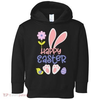 Easter Bunny Ears And Eggs Happy Easter Toddler Hoodie