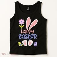 Easter Bunny Ears And Eggs Happy Easter Tank Top thumb 2