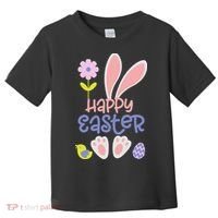 Easter Bunny Ears And Eggs Happy Easter Toddler T-Shirt thumb 0