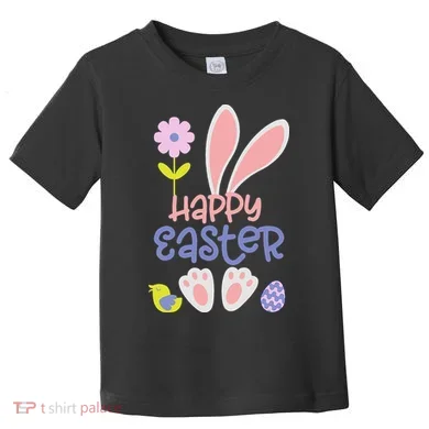Easter Bunny Ears And Eggs Happy Easter Toddler T-Shirt
