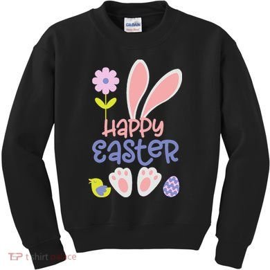 Easter Bunny Ears And Eggs Happy Easter Kids Sweatshirt