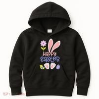 Easter Bunny Ears And Eggs Happy Easter Kids Hoodie thumb 0