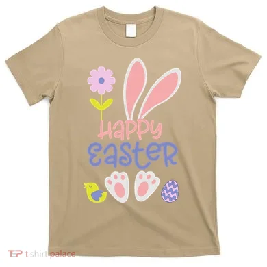 Easter Bunny Ears And Eggs Happy Easter T-Shirt
