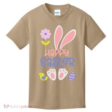 Easter Bunny Ears And Eggs Happy Easter Kids T-Shirt