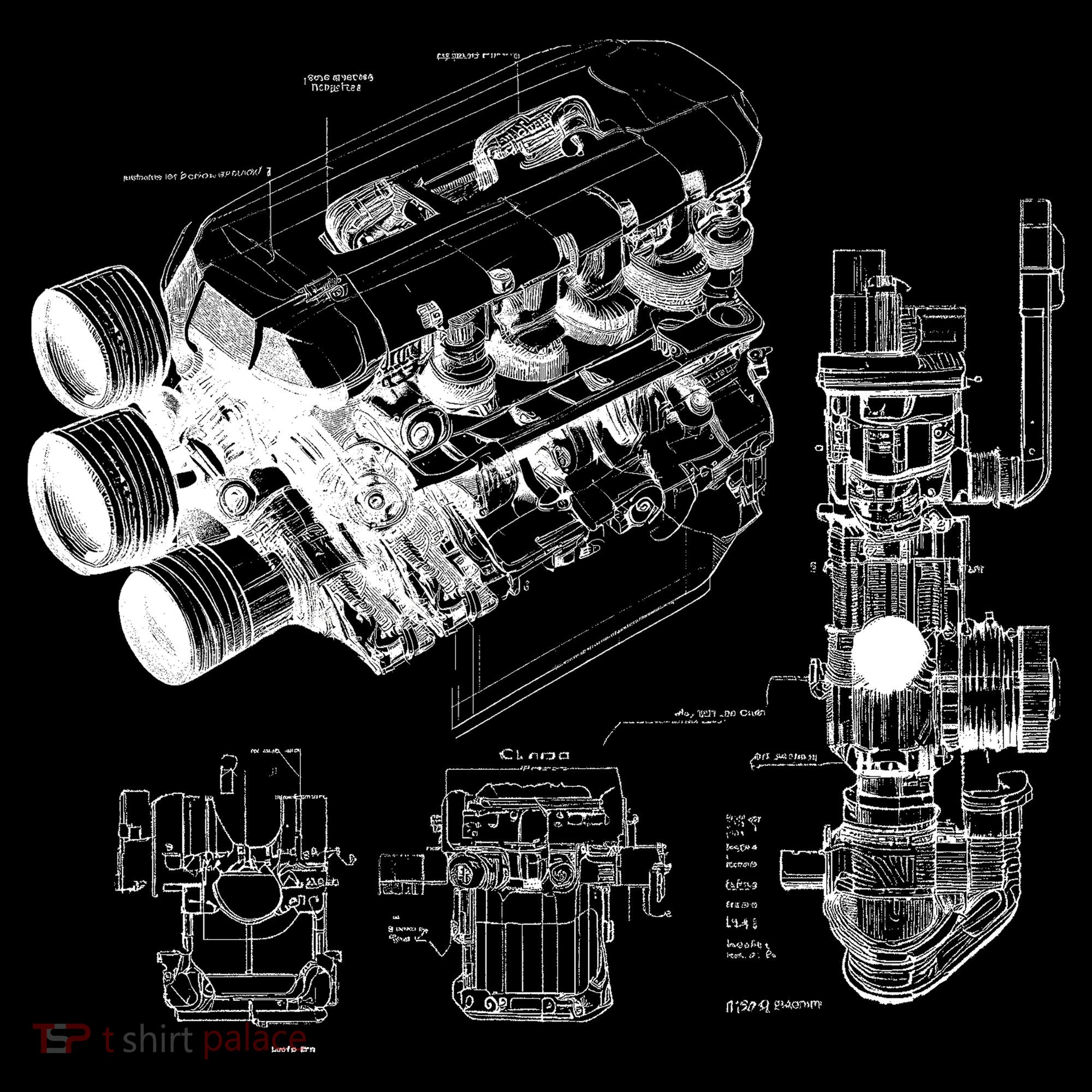 Engine Blueprint Toddler Hoodie