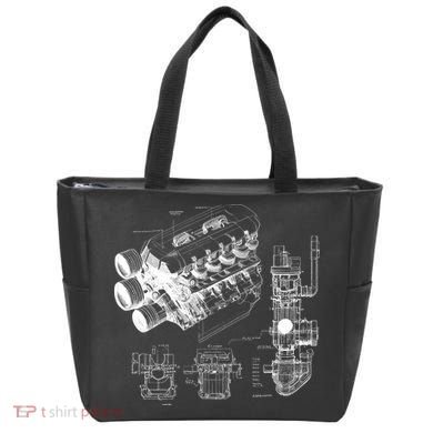 Engine Blueprint Tote Bag