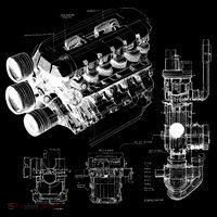 Engine Blueprint Tote Bag thumb 4