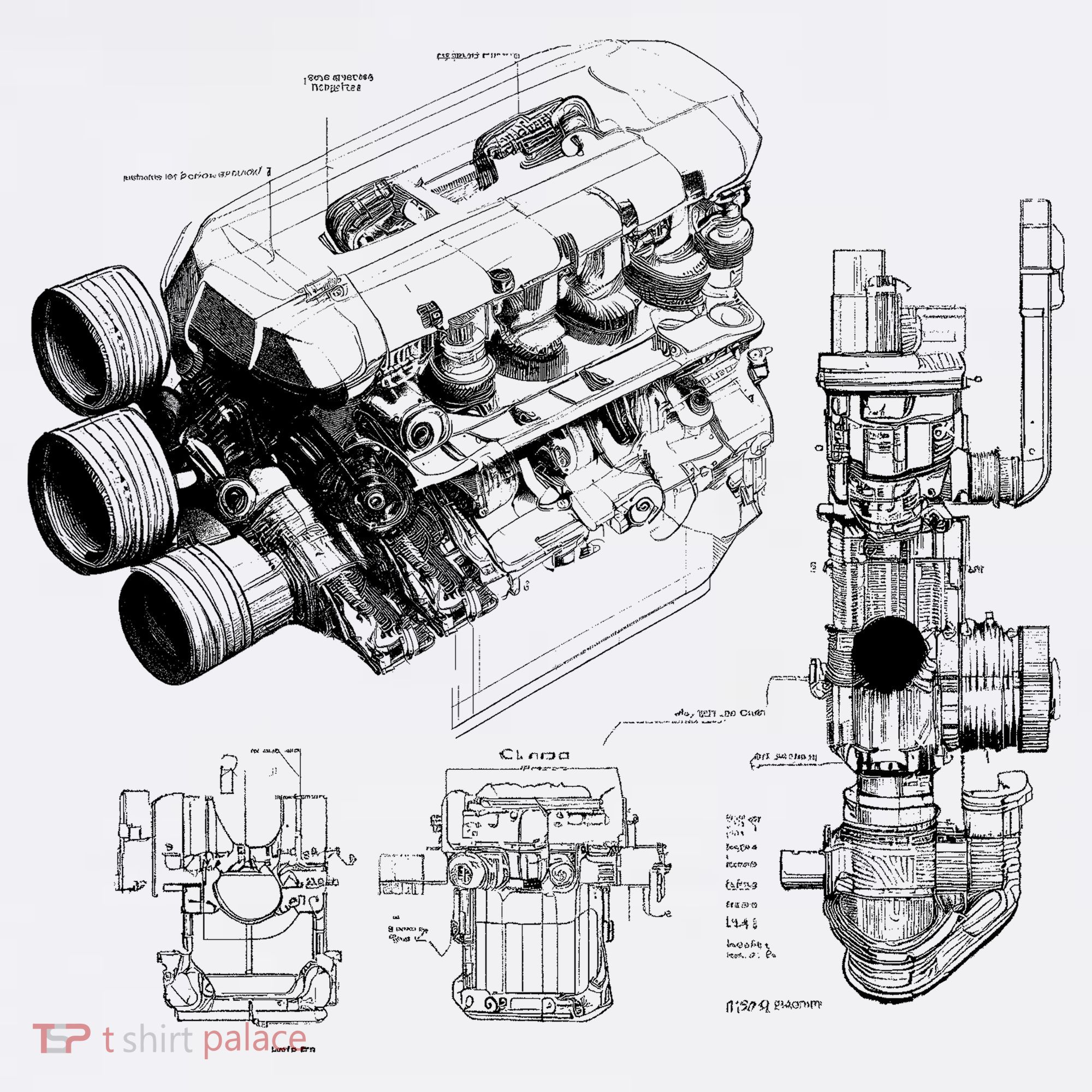 Engine Blueprint Long Sleeve Shirt
