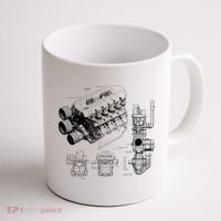 Engine Blueprint Coffee Mug thumb 1