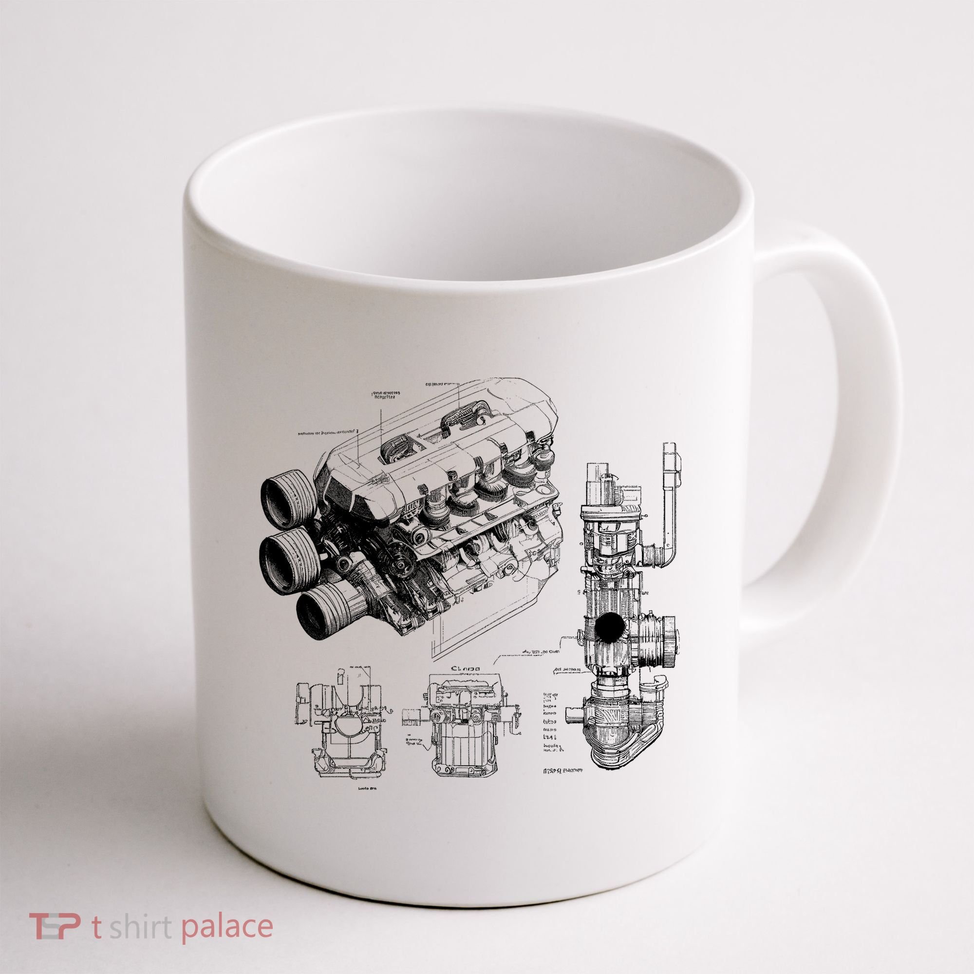 Engine Blueprint Coffee Mug