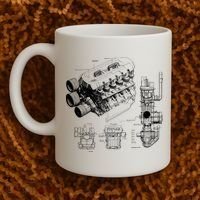 Engine Blueprint Coffee Mug thumb 2