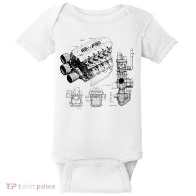 Engine Blueprint Baby Bodysuit