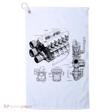 Engine Blueprint Golf Towel
