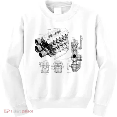 Engine Blueprint Kids Sweatshirt