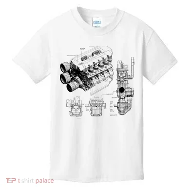 Engine Blueprint Kids T-Shirt