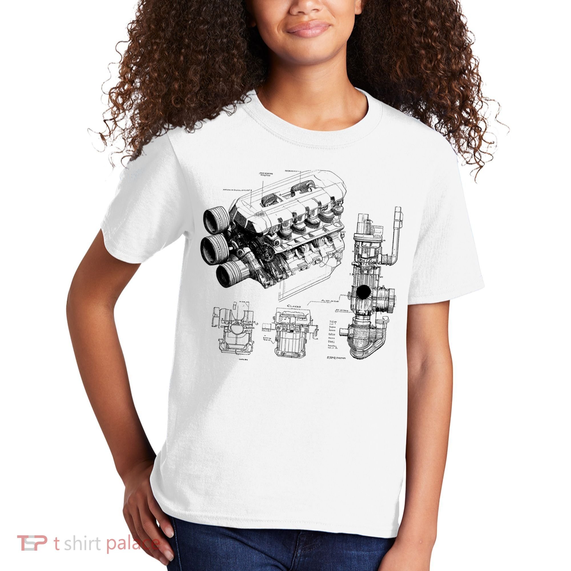 Engine Blueprint Kids T-Shirt