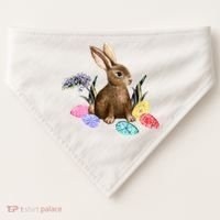 Easter Bunny Egg Spring Holiday Cute USA-Made Doggie Bandana thumb 0