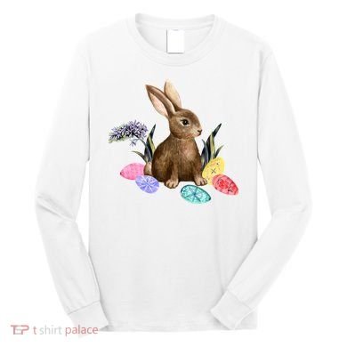 Easter Bunny Egg Spring Holiday Cute Long Sleeve Shirt