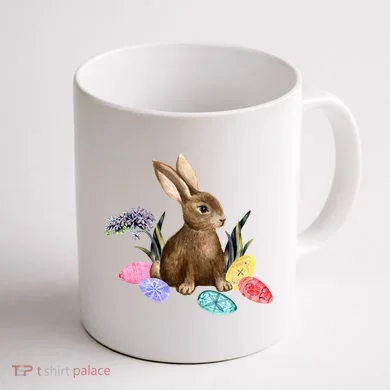 Easter Bunny Egg Spring Holiday Cute Coffee Mug back