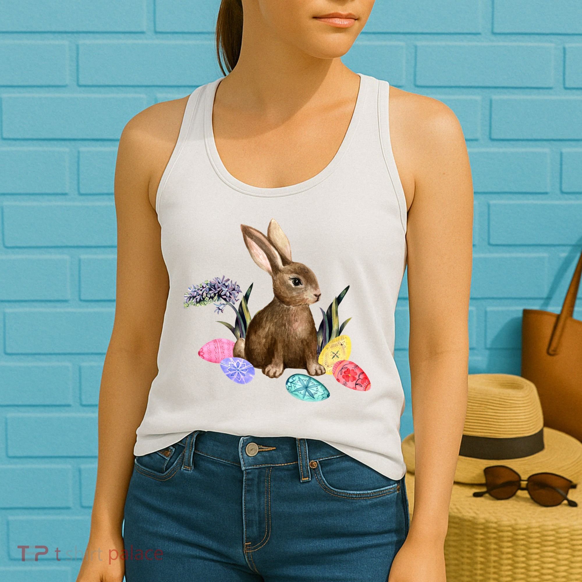 Easter Bunny Egg Spring Holiday Cute Women's Tank Top