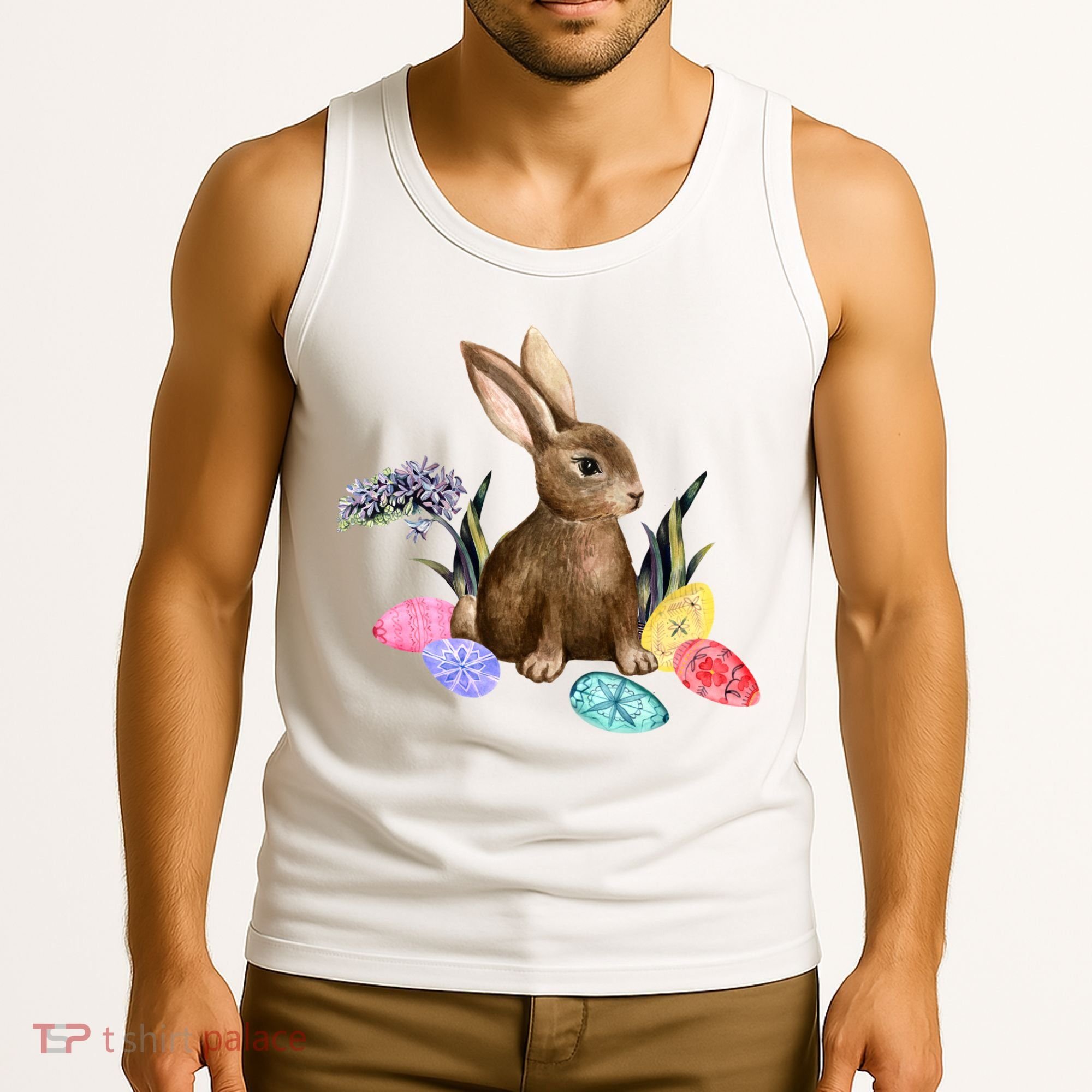 Easter Bunny Egg Spring Holiday Cute Tank Top