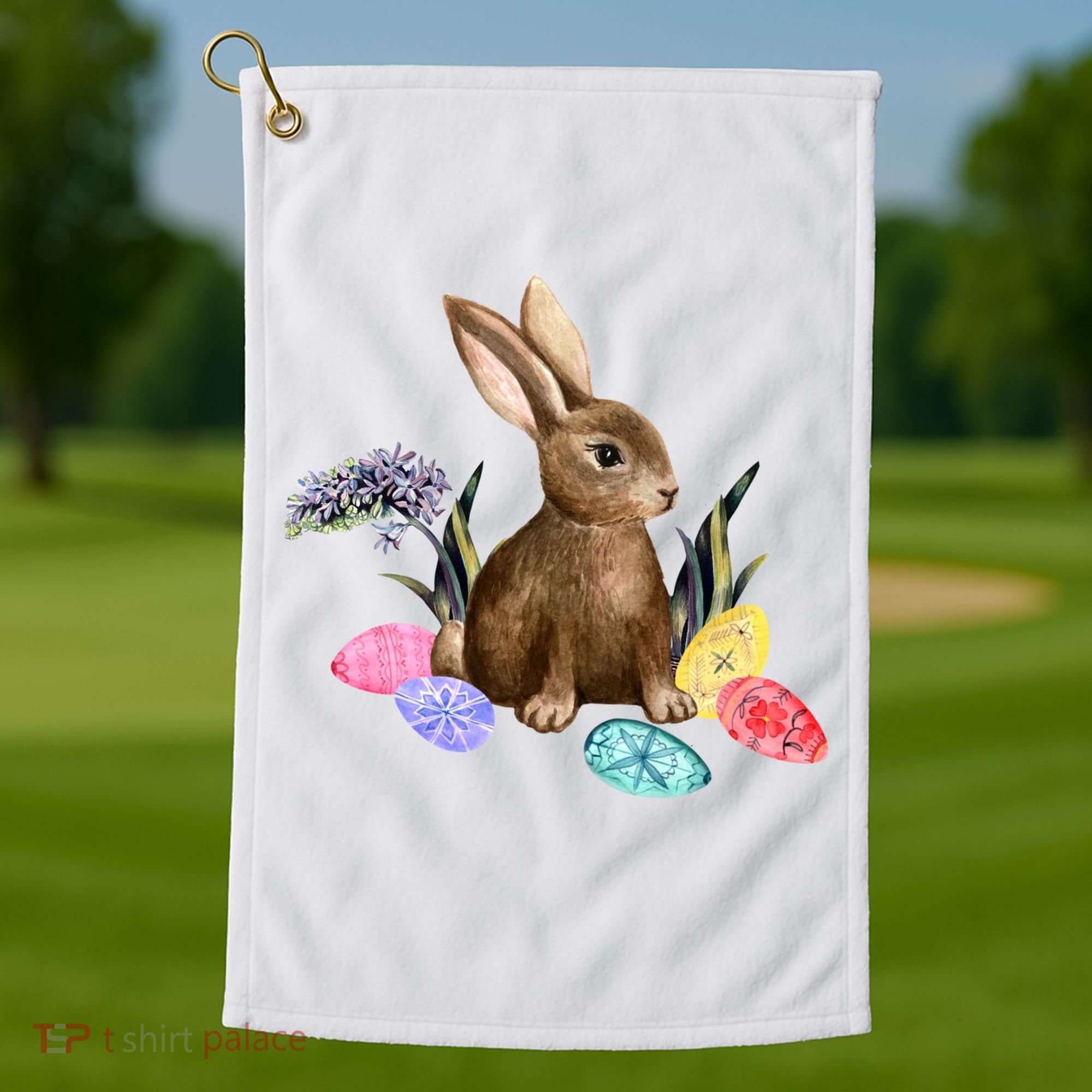 Easter Bunny Egg Spring Holiday Cute Golf Towel
