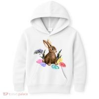 Easter Bunny Egg Spring Holiday Cute Kids Hoodie thumb 0