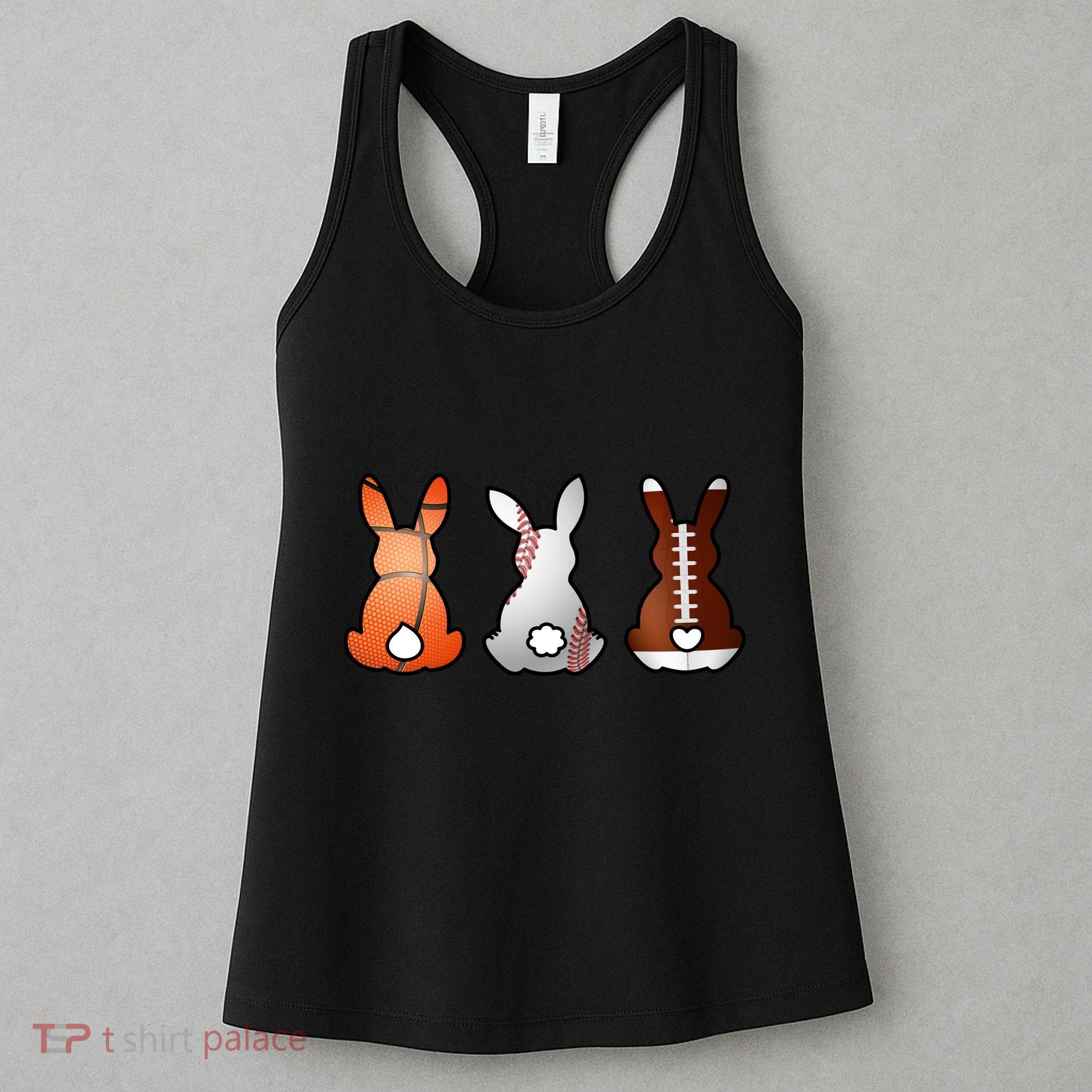 Easter Bunny Football Basketball Baseball Sports Fan Women's Tank Top