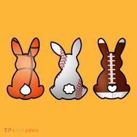 Easter Bunny Football Basketball Baseball Sports Fan T-Shirt thumb 7