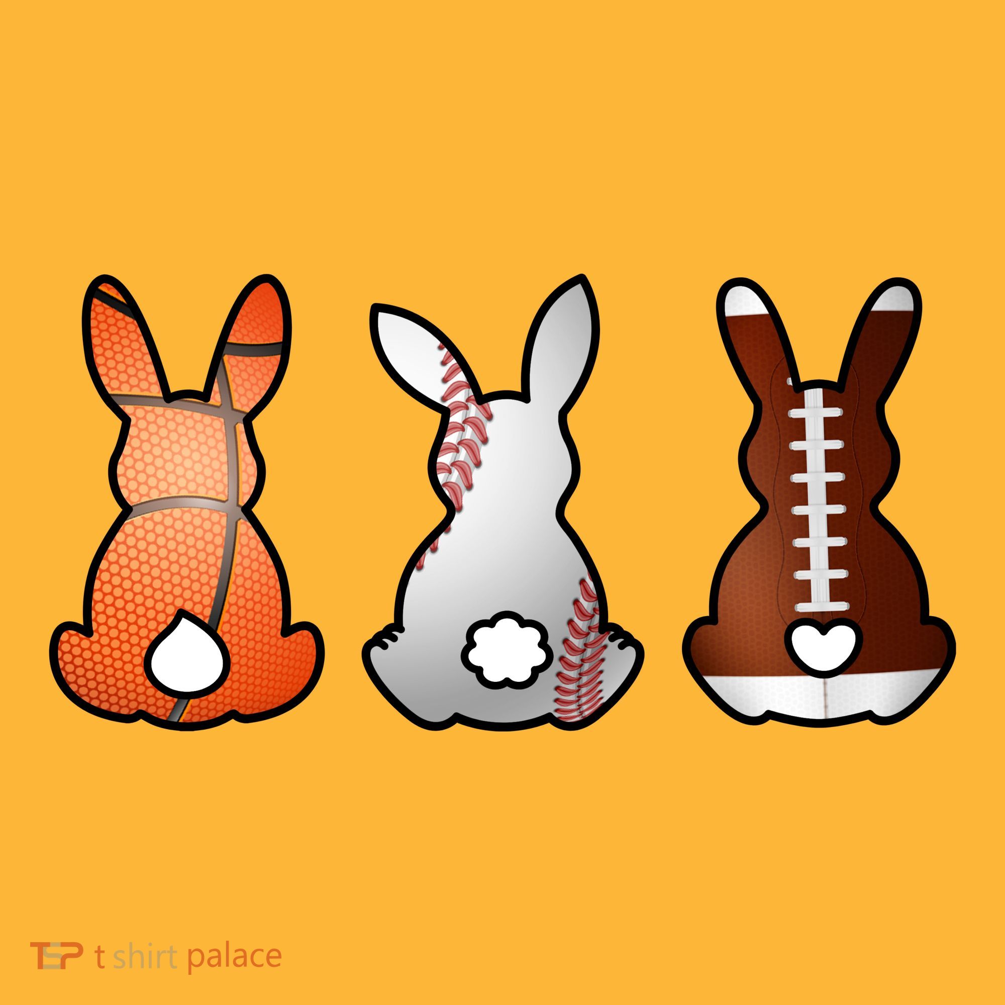 Easter Bunny Football Basketball Baseball Sports Fan T-Shirt