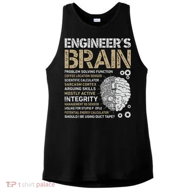 Engineers Brain Funny Process Engineer Men Engineering Gift Ladies PosiCharge Tri-Blend Wicking Tank