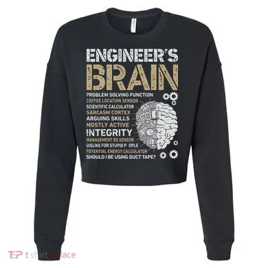 Engineers Brain Funny Process Engineer Men Engineering Gift Cropped Pullover Crew