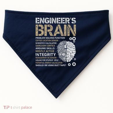 Engineers Brain Funny Process Engineer Men Engineering Gift USA-Made Doggie Bandana
