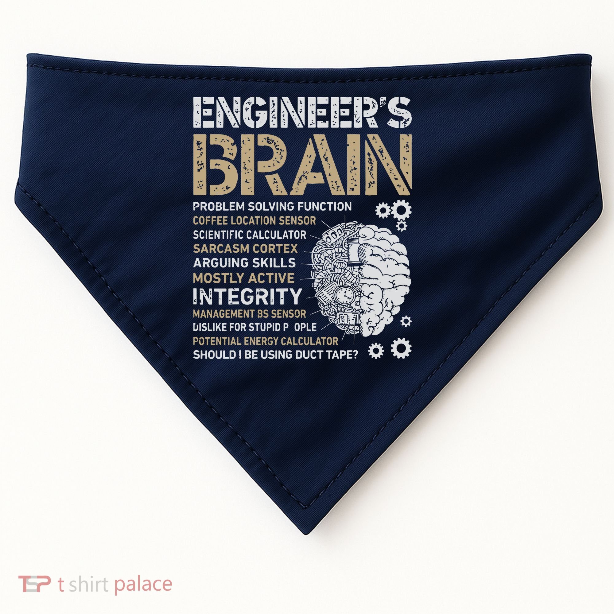 Engineers Brain Funny Process Engineer Men Engineering Gift USA-Made Doggie Bandana