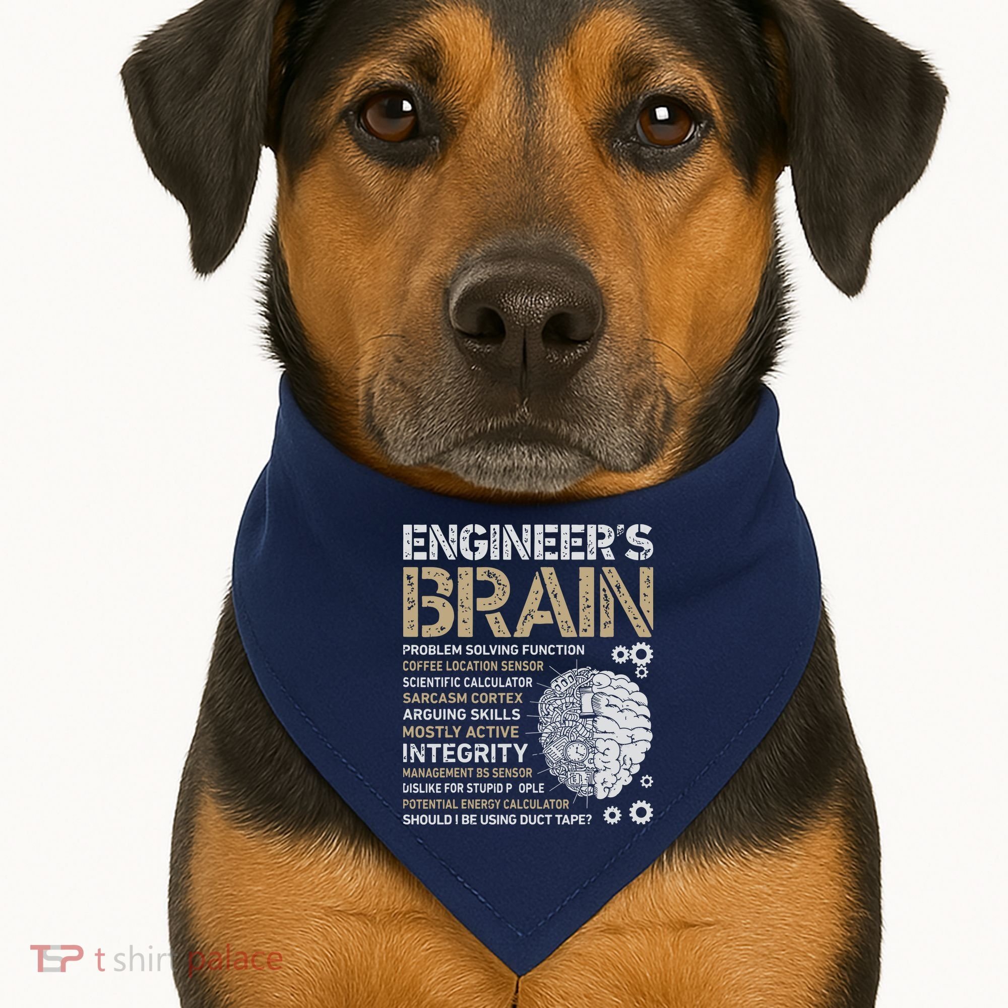 Engineers Brain Funny Process Engineer Men Engineering Gift USA-Made Doggie Bandana