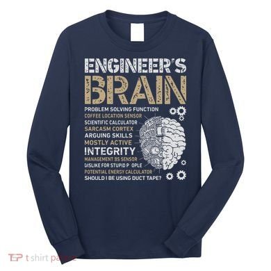 Engineers Brain Funny Process Engineer Men Engineering Gift Long Sleeve Shirt