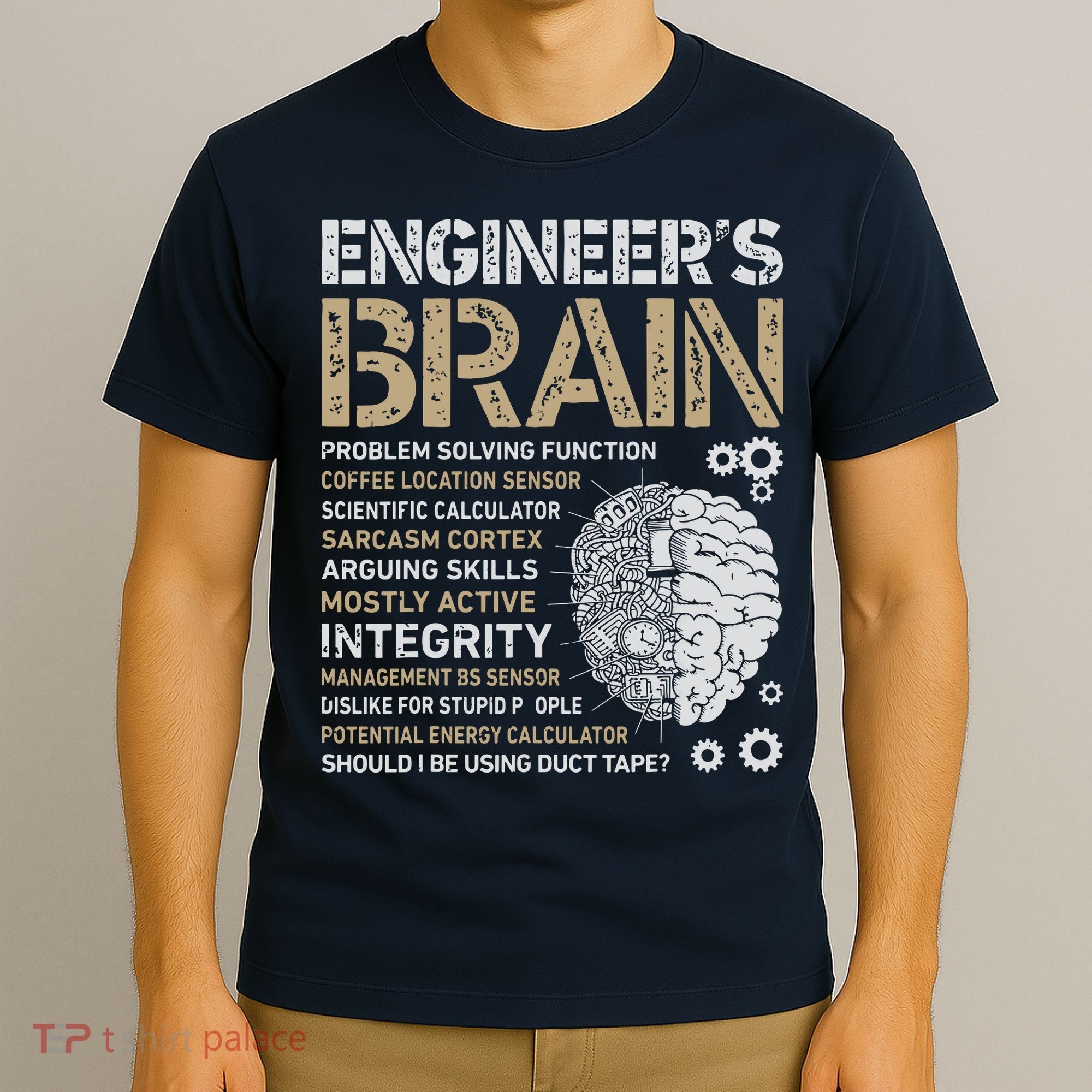 Engineers Brain Funny Process Engineer Men Engineering Gift T-Shirt