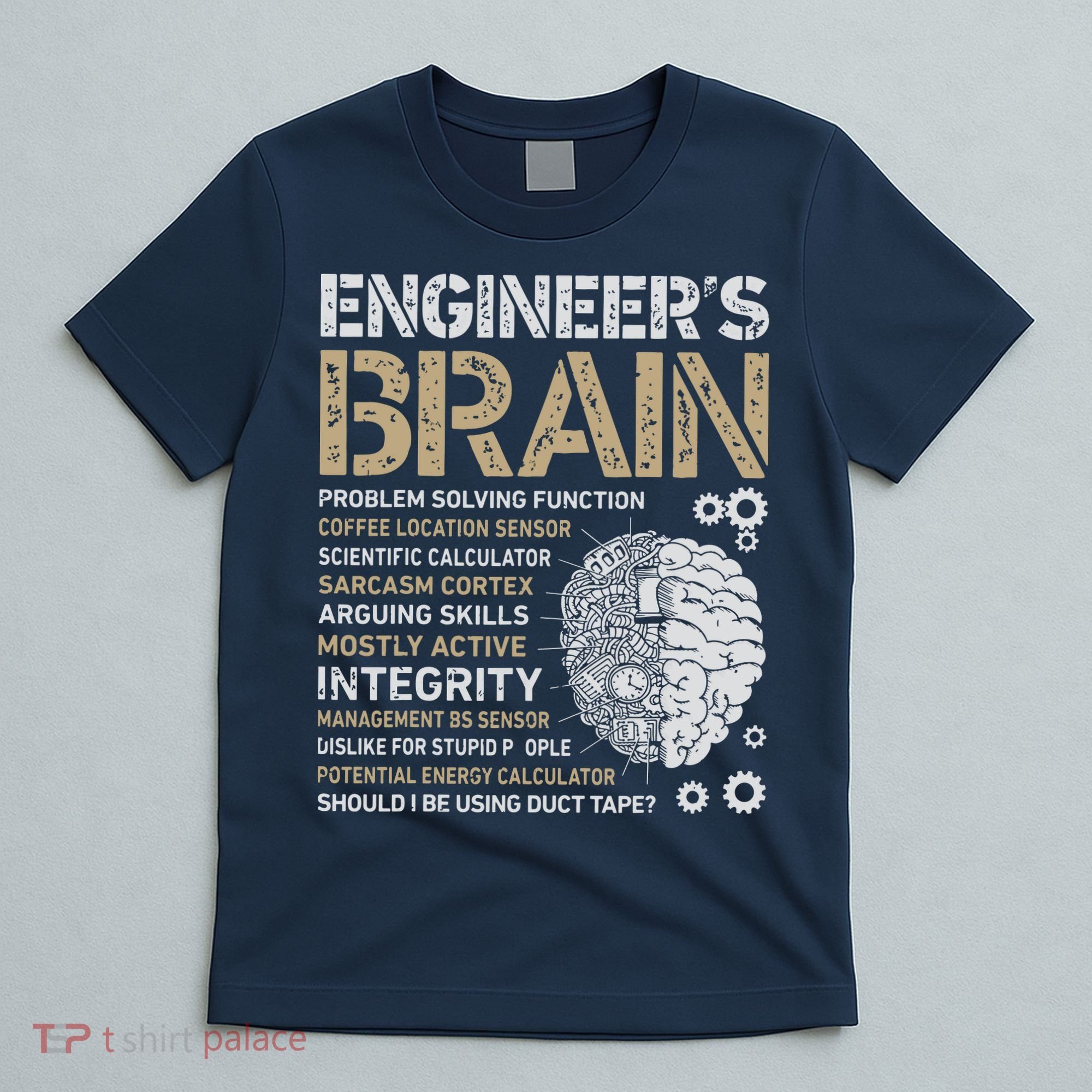 Engineers Brain Funny Process Engineer Men Engineering Gift T-Shirt