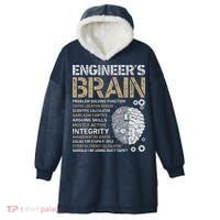 Engineers Brain Funny Process Engineer Men Engineering Gift Hooded Wearable Blanket thumb 0