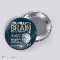Engineers Brain Funny Process Engineer Men Engineering Gift Button thumb 0