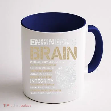 Engineers Brain Funny Process Engineer Men Engineering Gift Coffee Mug back