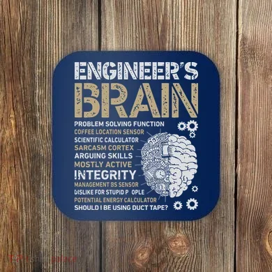 Engineers Brain Funny Process Engineer Men Engineering Gift Coaster