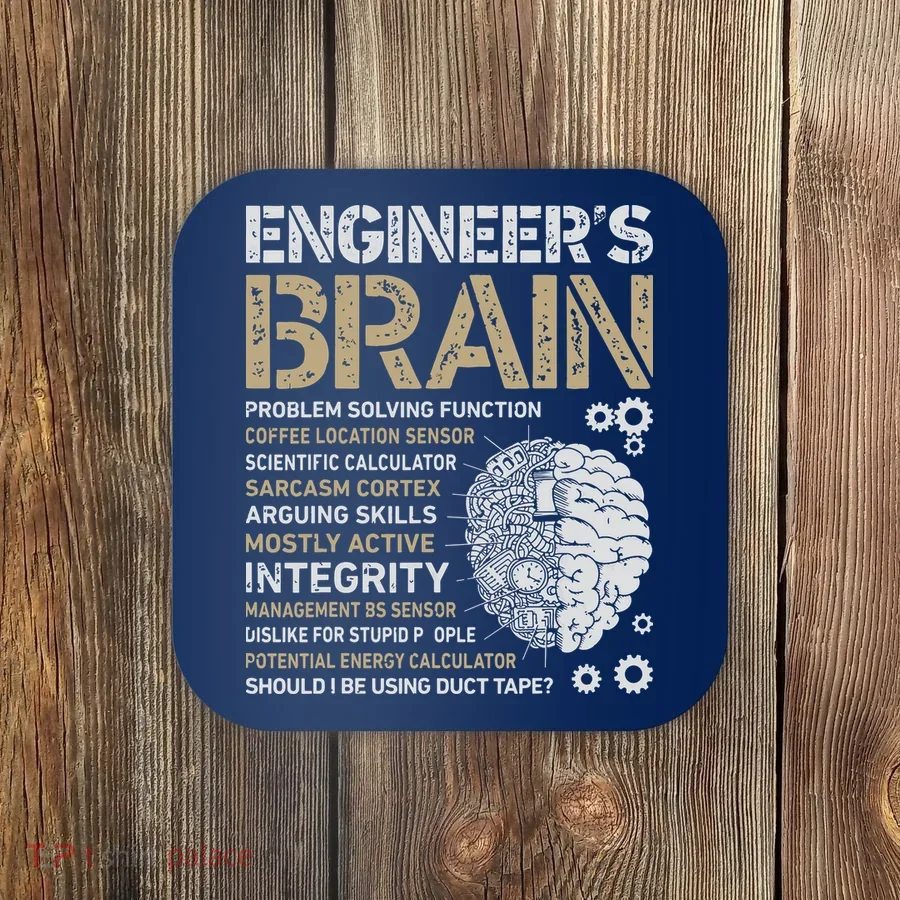 Engineers Brain Funny Process Engineer Men Engineering Gift Coaster