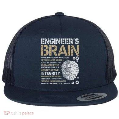 Engineers Brain Funny Process Engineer Men Engineering Gift Flat Bill Trucker Hat