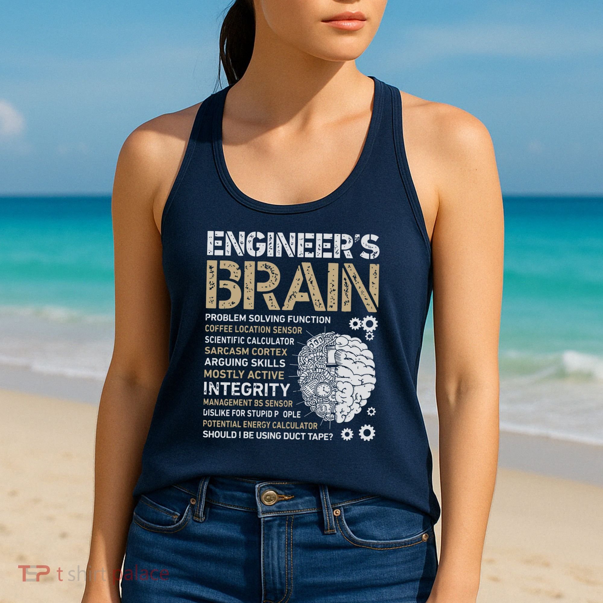 Engineers Brain Funny Process Engineer Men Engineering Gift Women's Tank Top
