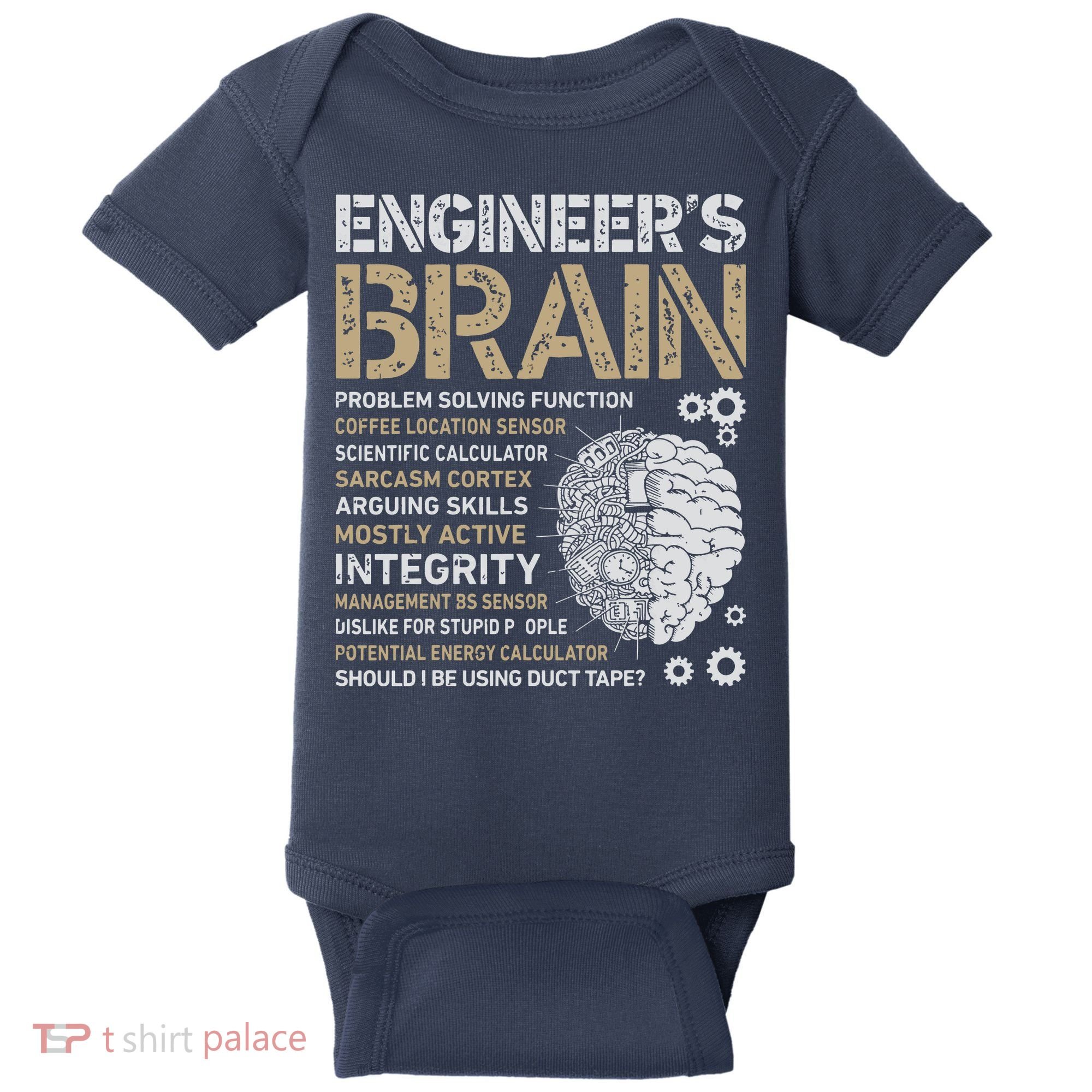 Engineers Brain Funny Process Engineer Men Engineering Gift Baby Bodysuit