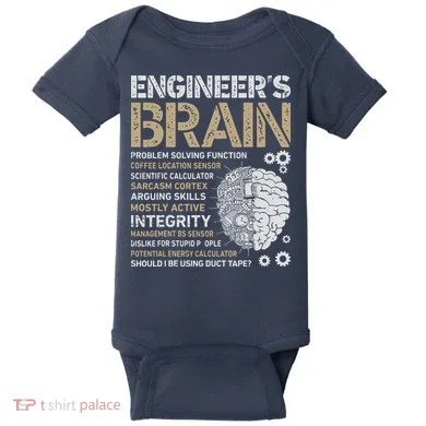Engineers Brain Funny Process Engineer Men Engineering Gift Baby Bodysuit